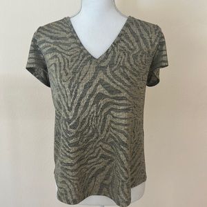 White House Black Market Zebra Print Shirt